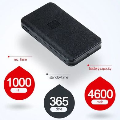 Диктофон с большим временем работы до 500 часов Hyundai E190, память 16 Гб, запись по датчику звука, power bank