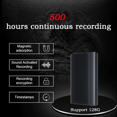 Цифровой диктофон с большим временем работы и записи до 500 часов Savetek L1, micro SD до 128 Gb