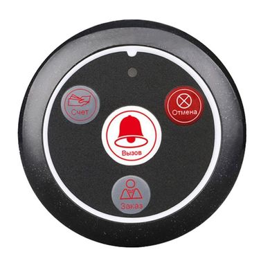 Система вызова официанта беспроводная с черными часами - пейджером Retekess TD109 + 5 черных кнопок (с кнопкой ЗАКАЗ)