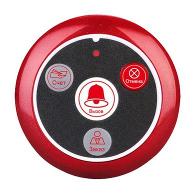 Система вызова официанта беспроводная с черными часами - пейджером Retekess TD109 + 5 красных кнопок (с кнопкой ЗАКАЗ)
