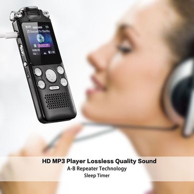 Цифровой диктофон с таймером для записи голоса Noyazu voice recorder V59, стерео, 8 Гб, черный