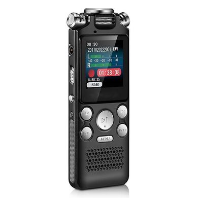Цифровой диктофон с таймером для записи голоса Noyazu voice recorder V59, стерео, 8 Гб, черный