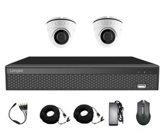 Комплект оборудования для видеонаблюдения 5 Мп на 2 камеры Longse XVR2004HD2P500, Quad HD