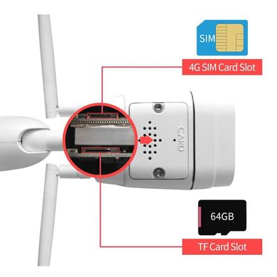 4G камера видеонаблюдения уличная с поддержкой 3G Unitoptek NC919G, 5 Мегапикселей, под SIM карту