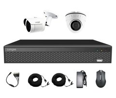 Комплект видеонаблюдения через интернет 5 Мп на 2 камеры Longse XVR2004HD1M1P500, Quad HD