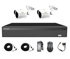 Комплект видеонаблюдения для частного дома на 2 камеры Longse XVR2004HD2M500, 5 Мп, Quad HD