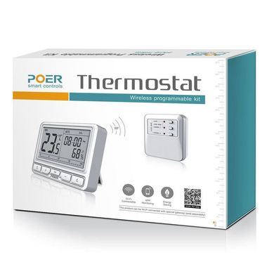 Беспроводной термостат для электрокотла, бойлера или теплого пола Poer PTC16, с беспроводным терморегулятором