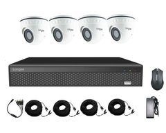 Готовый комплект видеонаблюдения на 4 камеры 5 Мп Longse XVR2004HD4P500, Quad HD