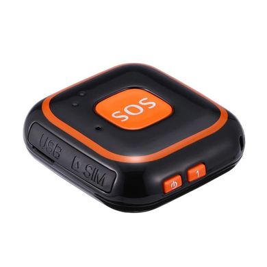 GPS трекер для ребенка портативный с кнопкой SOS Badoo Security V28, черный