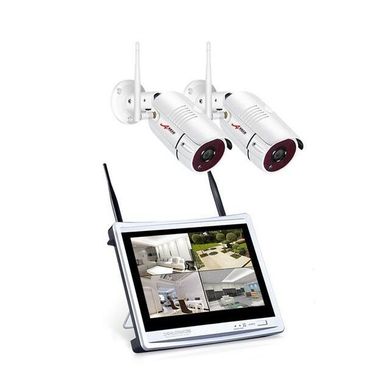 Комплект беспроводного видеонаблюдения wifi на 2 камеры Anran AR-2W c 12" LCD монитором