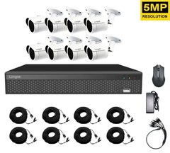 Комплект видеонаблюдения на 8 камер для дома или дачи Longse XVR2108HD8M500, 5 Мегапикселей