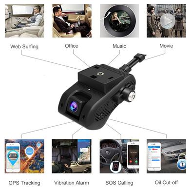 Автомобильный видеорегистратор с 4G + WIFI + GPS Jimi JC400 с передачей видео через интернет (внутренняя камера вынесена на проводе)