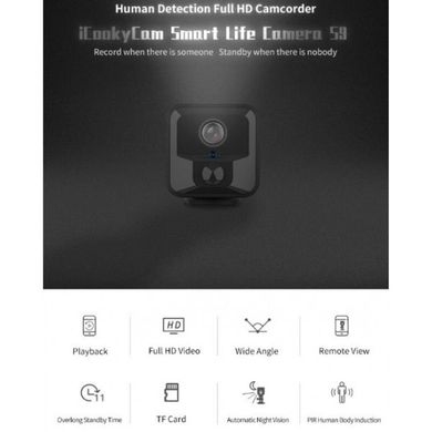 Мини камера wifi беспроводная с датчиком движения CAMSOY S9 PIR, Full HD 1080P, аккумулятор 1600 мАч