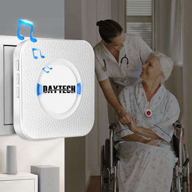 Беспроводная кнопка вызова медсестры для пожилых людей Daytech CC01 до 150 метров, белая
