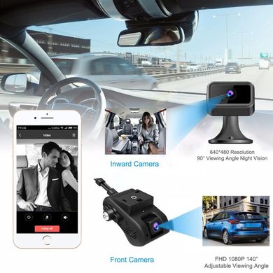 Автомобильный видеорегистратор с 4G + WIFI + GPS Jimi JC400 с передачей видео через интернет (внутренняя камера вынесена на проводе)