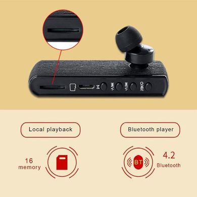 Диктофон для записи звонков в виде Bluetooth гарнитуры Waytronic WT-R12, запись на SD карту, MP3 плеер