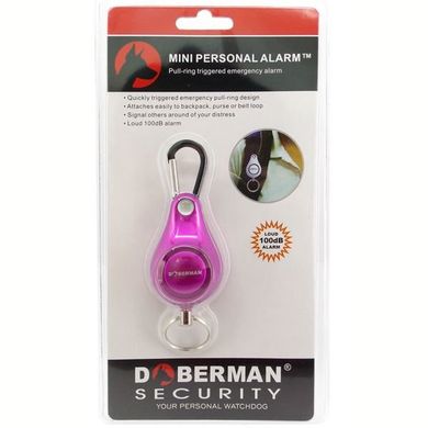 Персональная карманная сигнализация сирена для самообороны Doberman Security SE-0120, фиолетовая