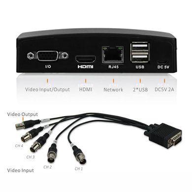 Видеорегистратор на 4 камеры с записью на SD карту памяти до 256 Гб Enster D9000-4E, AHD TVI CVI до 2 Мп