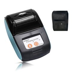 Мобильный термопринтер чеков для смартфона bluetooth Goojprt PT-120, pos принтер + чехол, голубой