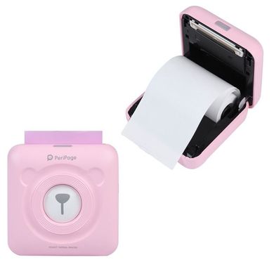 Портативный bluetooth термопринтер для смартфона PeriPage A6, розовый